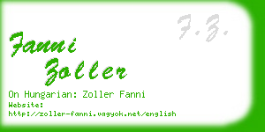 fanni zoller business card